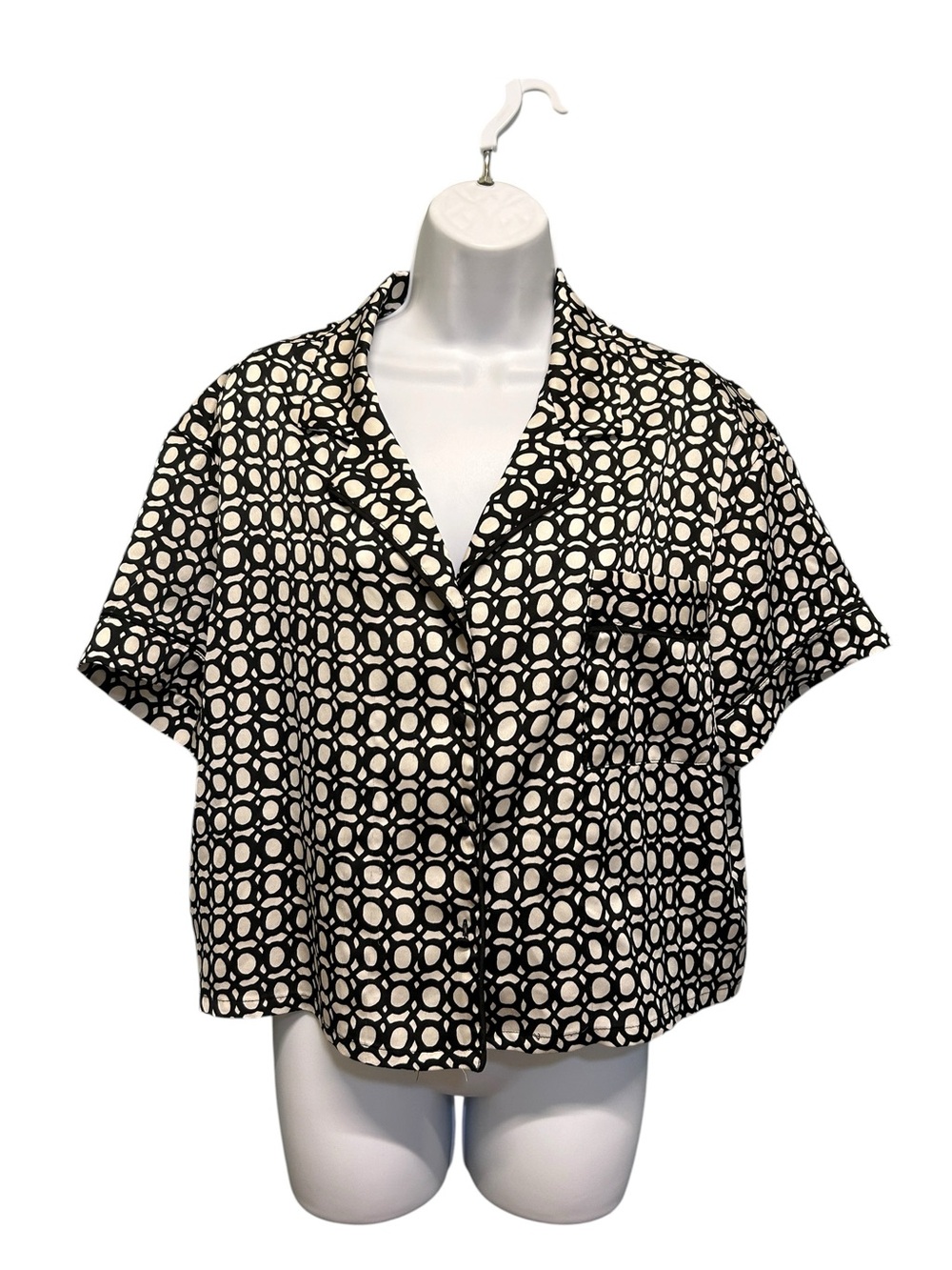 Kate Spade Geometric Print Pajama Top Blouse Size 1 Small